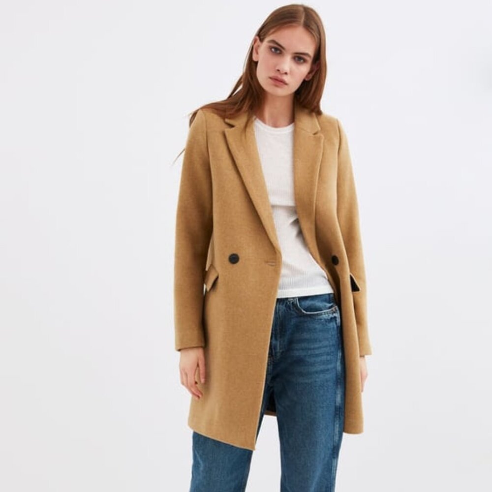 Zara Tan Wool Coat